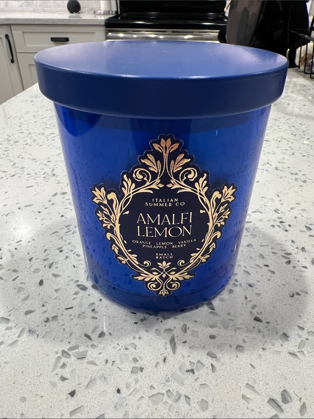Amalfi Lemon Scented Candle - Blue